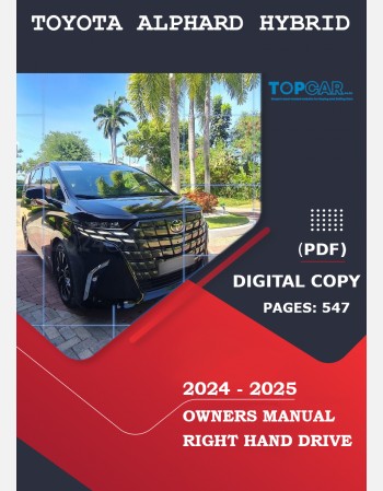 toyota alphard hybrid 2024-2025 owners manual in english